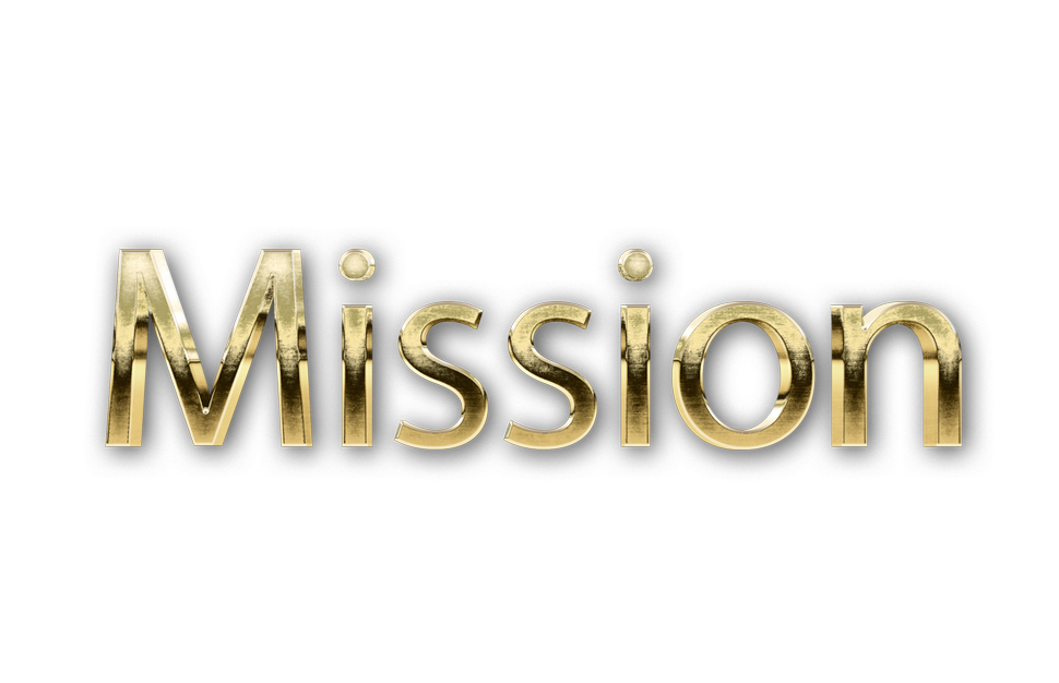 3D WORD MISSION gold text effects art typography PNG images free